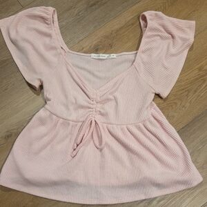 Altar'd State Soft Pink Ruched Blouse